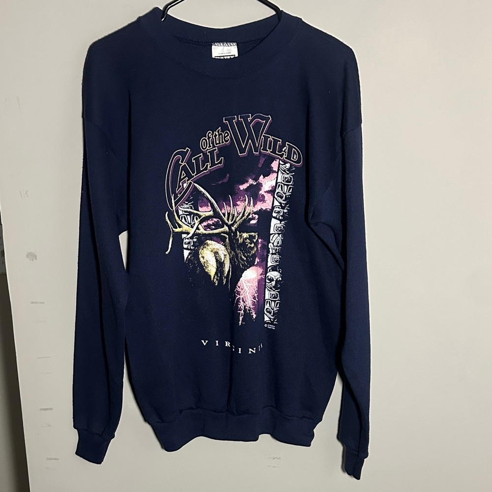 Call of the Wild Virginia vintage Tultex Navy crewneck